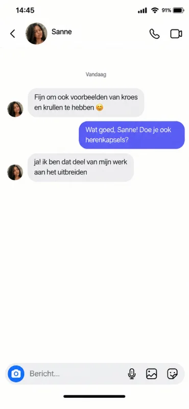 Voorbeeldgesprek: Emma bespreekt kroes- en krullend haar