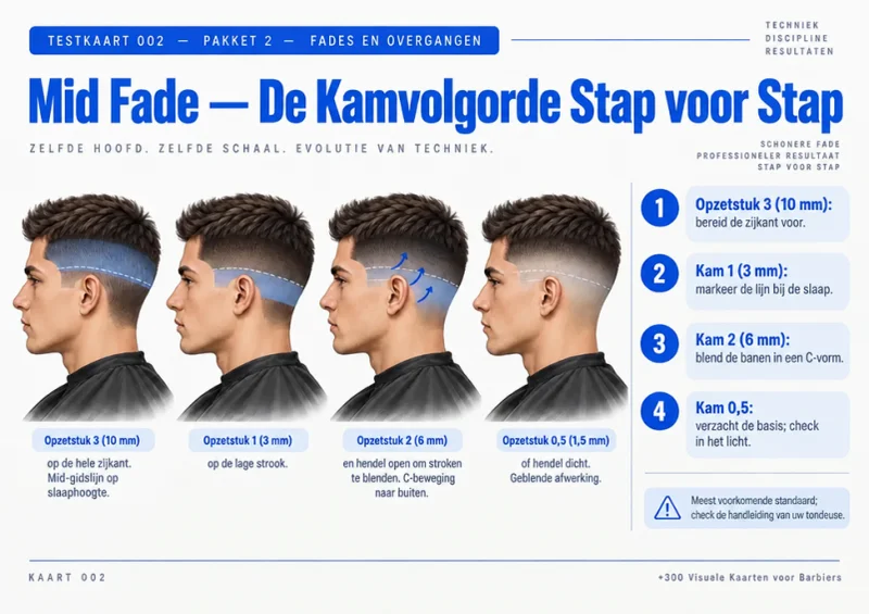 Visuele kaart 062, Mid Fade: De Opzetstukken Stap Voor Stap