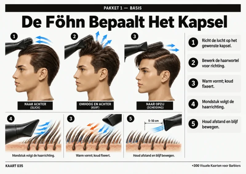 Visuele kaart 035, De föhn bepaalt het kapsel