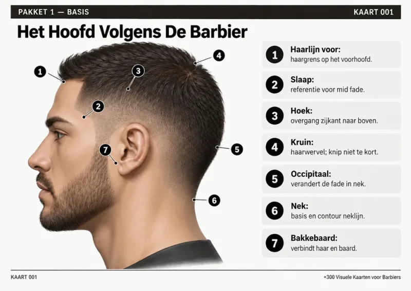 Visuele kaart 001, Het Hoofd Gezien Door De Barber