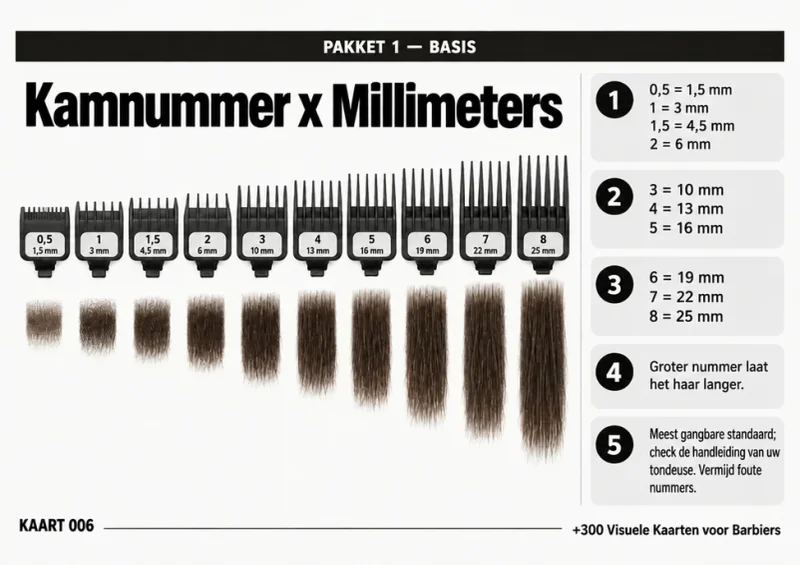 Visuele kaart 006, Opzetstuk Nummer x Millimeters